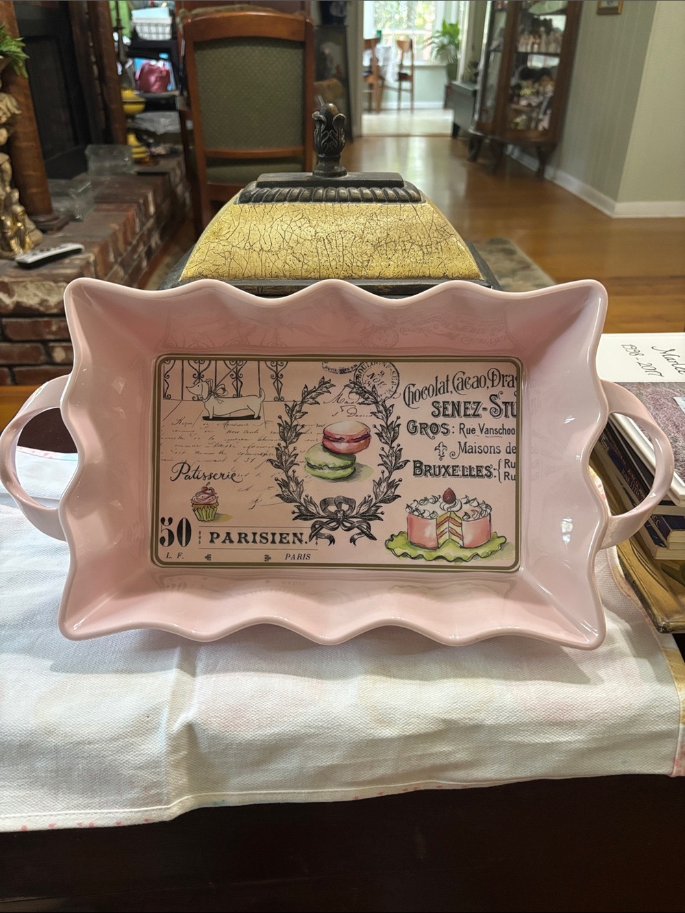 Grasslands Road French melamine dish never used -pretty